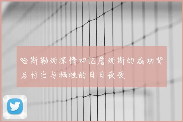 哈斯勒姆深情回忆詹姆斯的成功背后付出与牺牲的日日夜夜